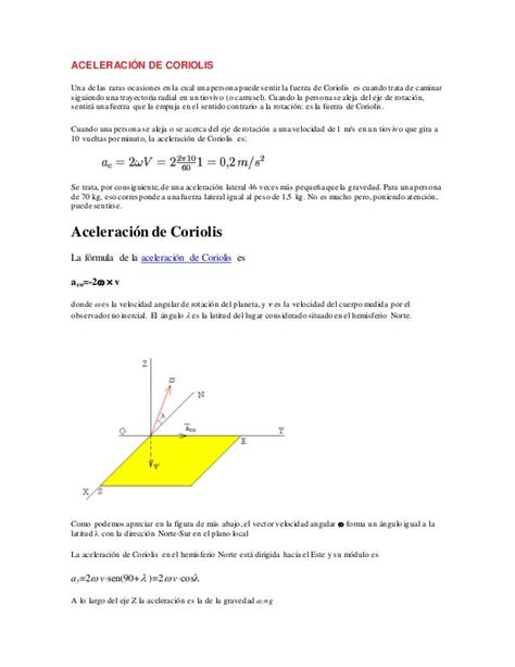 Aceleración De Coriolis