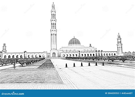 Sultan Qaboos Grand Mosque At Day Muscat Sultanate Of Oman Stock