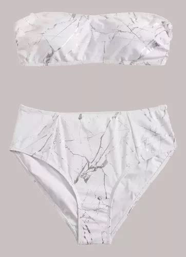 Bañador Bikini Halter Con Estampado De Mármol Envío gratis