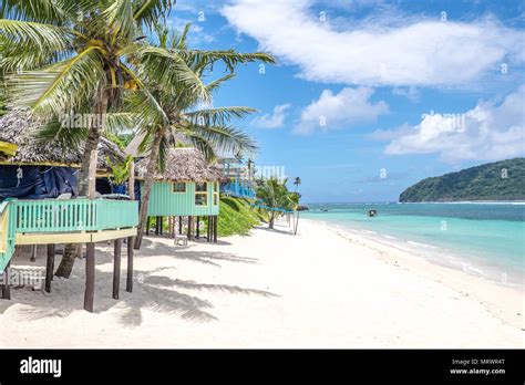 View Along Lalomanu Beach Upolu Island Samoa South Pacific Of