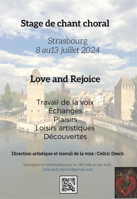 Love And Rejoice Stage De Chant Choral Du Au Juillet