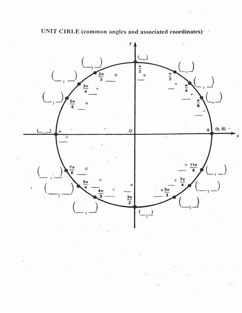 Unit Circle Trigonometry Worksheet