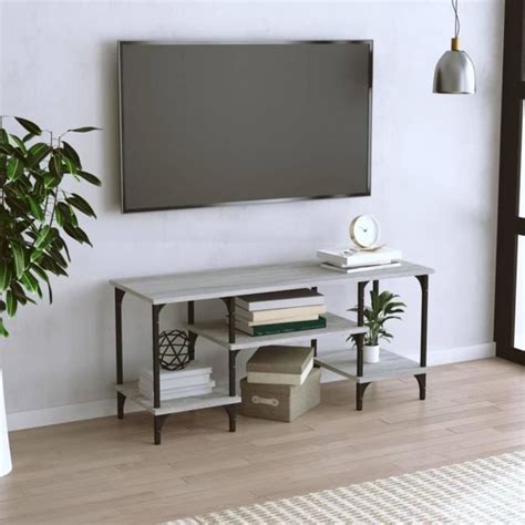 ETO Meuble TV sonoma gris 102x35x45 5 cm bois d ingénierie