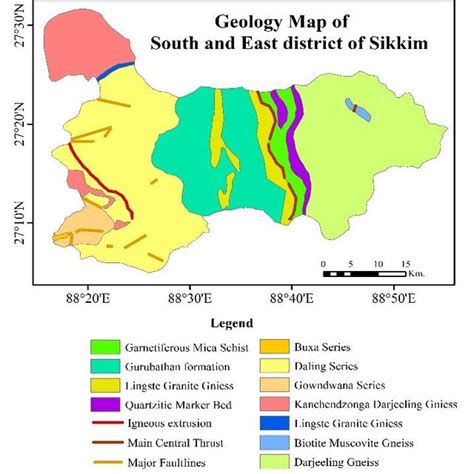 Geology map showing the underlying structural complexity. | Download ...