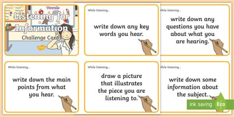 Active Listening Group Activity Challenge Cards Twinkl