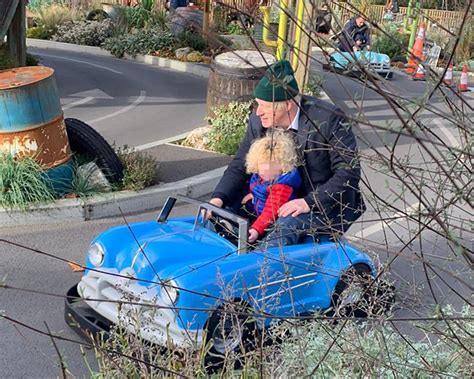 Boris Johnson Has Big Grin As He Drives Minature Car At Peppa Pig World