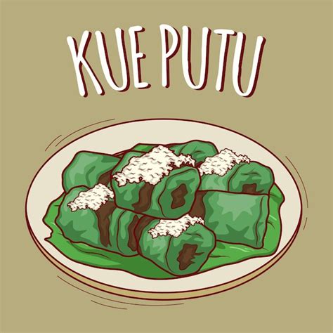 Kue Putu Ilustraci N Comida Indonesia Con Estilo De Dibujos Animados