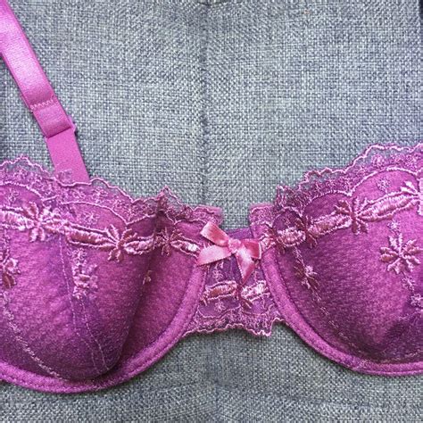 Camille Lingerie London Purple Ruffle Bra C On Carousell