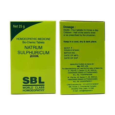 Buy Sbl Natrum Sulphuricum X Tablet Gm Online At Discounted Price