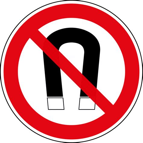 Magnetic Field Ban Prohibitory Characters Symbol Free Image From