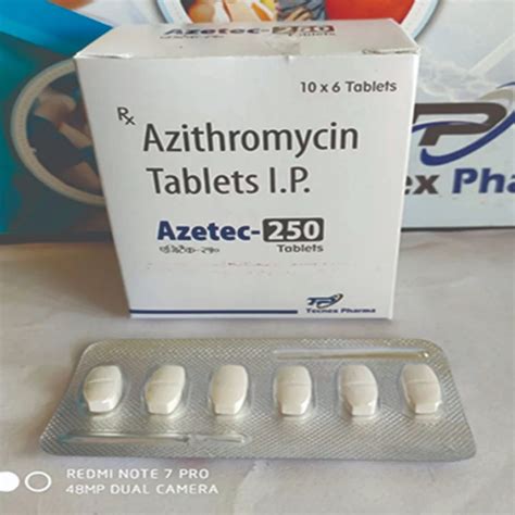 AZETEC 250 Azithromycin Anhydrous 250 Mg Packaging Size 10X6 At Rs