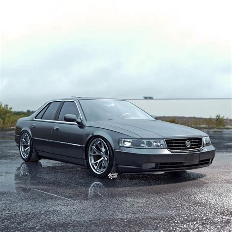 Digital Cadillac Sts Looks Swanky In Satin Gunmetal Gray Sits Lower