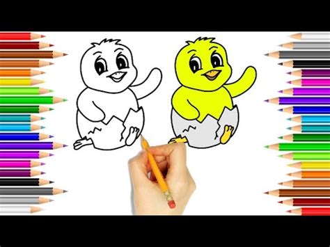 رسم كتكوت بطريقه سهله وبسيطة للاطفال تعليم الرسم للاطفال خطوة بخطوة