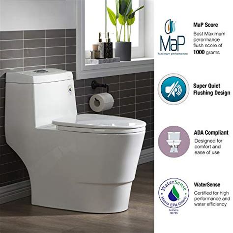 WoodBridge One Piece Toilet 1 28 GPF Dual Flush Comfort Height Water