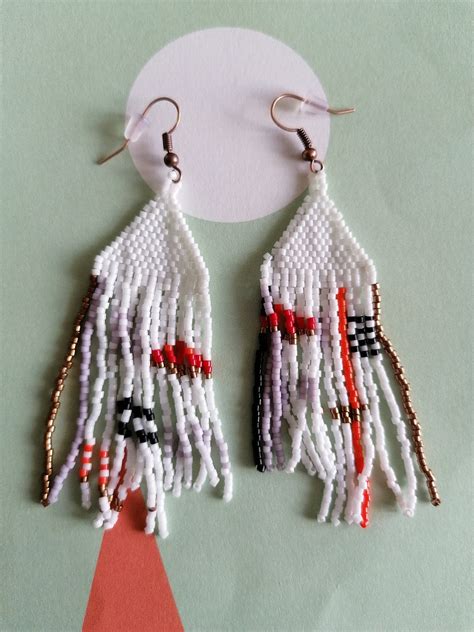 Woven Earrings With Miyuki Beads Etsy Uk