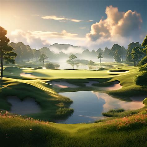 Illustration Of Golf Course Scenery In Unreal Engine Style By 윤재식
