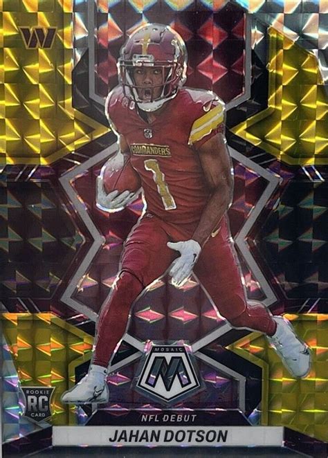 Jahan Dotson 2022 Mosaic NFL Debut Choice Black Gold 280 Price Guide