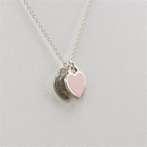 Tiffany & Co Sterling Silver Pink Enamel Heart Pendant Necklace | Property Room