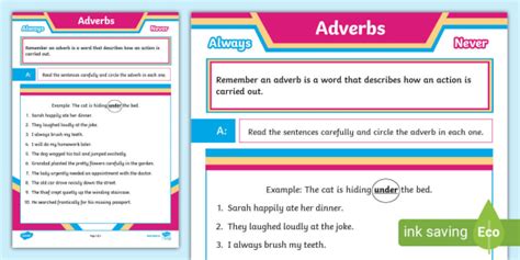 Adverb Worksheet Teacher Made Twinkl Worksheets Library