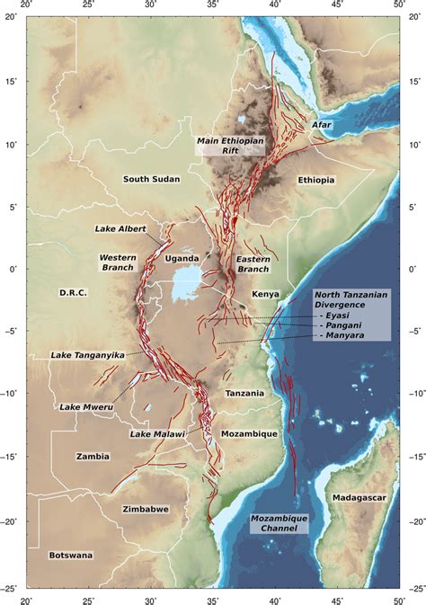 East African Rift Zone Map