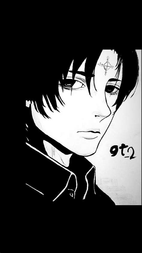 رسم انمي اسود وابيض كارتون