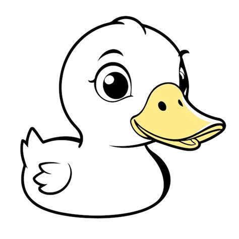 Premium Vector Simple Vector Illustration Of Duck Hand Drawn For Toddlers