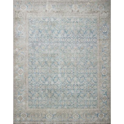 Bungalow Rose Vache Power Loom Performance Blue Cream Rug Reviews