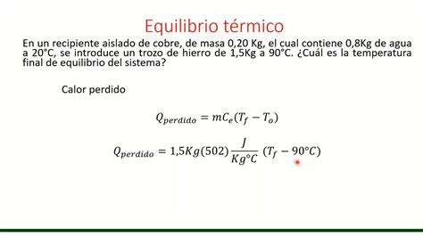 Como Calcular Equilibrio Termico