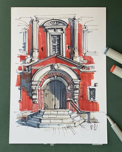 Ink And Markers Architectural Drawings Architecture Drawing Art