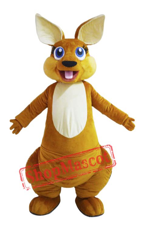 Happy Adult Kangaroo Mascot Costume