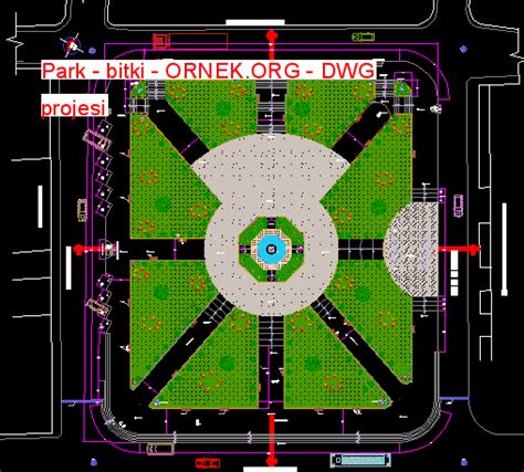 Park Bitki Dwg Projesi Autocad Projeler