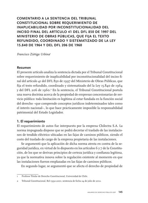 Comentario A La Sentencia Del Tribunal Constitucional Sobre