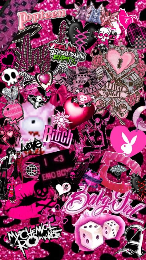 Tacky black and pink y2k 2010s wallpaper | Love pink wallpaper, Iphone wallpaper girly, 2000s ...