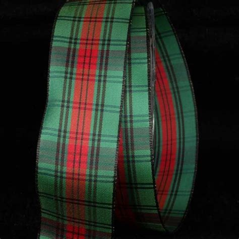 The Ribbon People Green And Red French Plaid Wired Craft Ribbon X