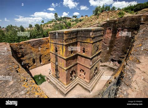 La roca corte iglesia de San Jorge en Lalibela Etiopía Fotografía de