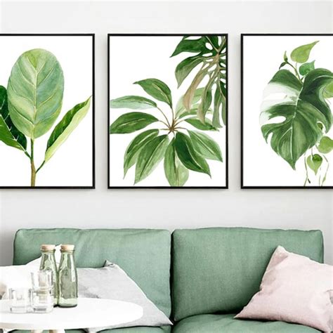 Watercolor Greenery Art Set Printable Digital Download Etsy