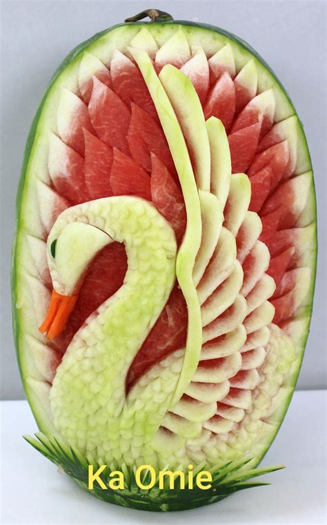 Fruit Carving Watermelon Swan