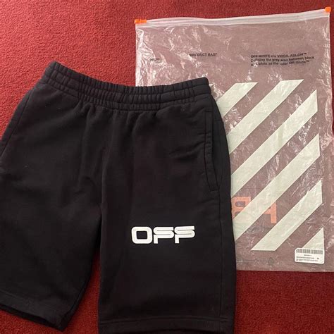 Off White Mens Black And White Shorts Depop