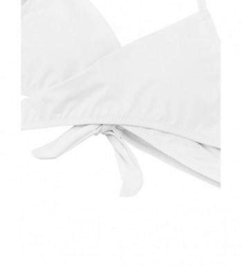 Women S Sexy V Neck Palm Print Front Cross Back Knot Halter Swimsuit Bikini White CT189KIXHLT