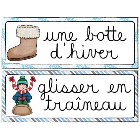 L HIVER Mots étiquettes 24 affiches