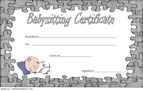 Babysitting Certificate Template 8 Latest Designs Fresh