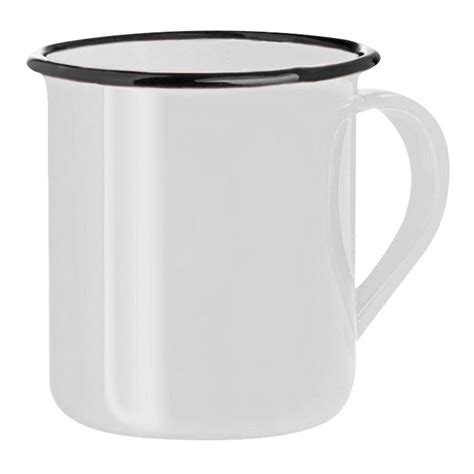 Caneca esmaltada rústica branca 350ml personalizada Mexerica