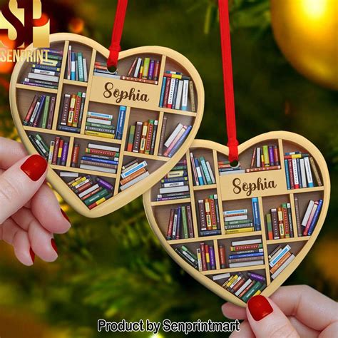 Bookshelves Heart Book Lovers, Personalized Ornament, Christmas Gifts ...