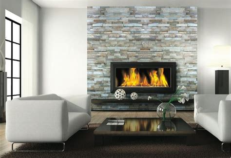 Fireplace Ledgestonestacked Stone Slate Contemporary Wall And