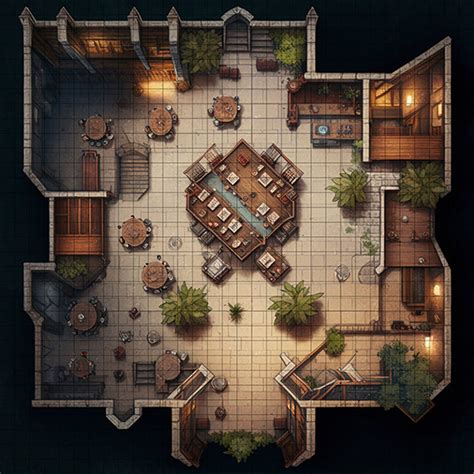 Restaurant Battle Map Dnd Battle Map Dandd Battlemap Dungeons And