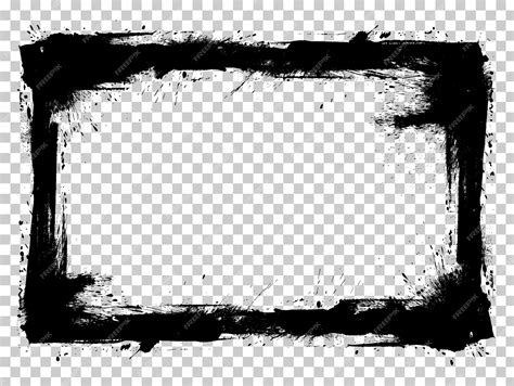Premium Psd Grunge Stencil Dirt Border Frame Isolated On Transparent