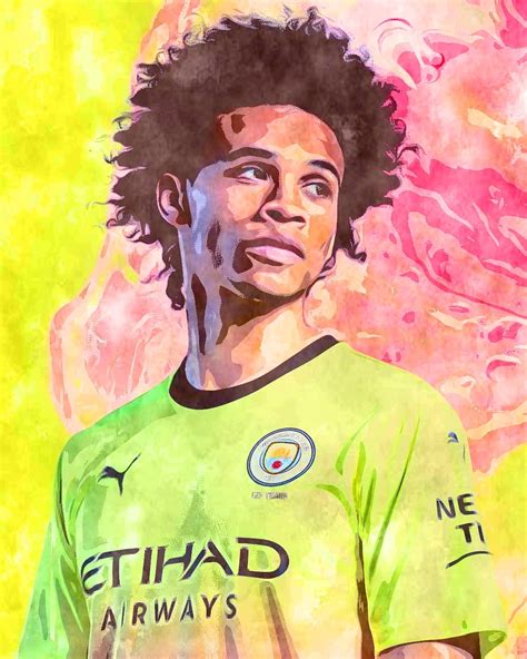 Leroy Sane - Watercolor Edit from Instagram MancityYYC : r/MCFC