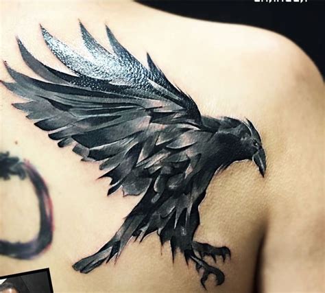 Black Crow Tattoo Design