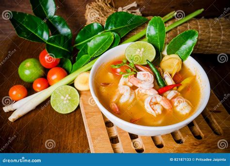 Tom Yam Kong Or Tom Yum Soup Thai Food Stock Image Image Of Asian Tasty 82187133