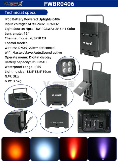 V Show Pcs With Flightcase Outdoor Waterproof Ip Battery Powered